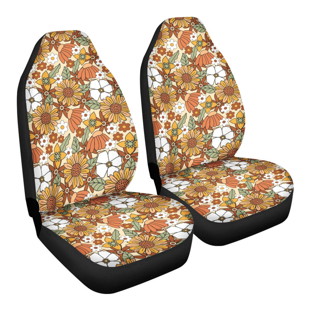 Retro Flower Power Car Seat Covers