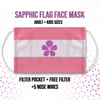 Sapphic Flag Face Mask - Violet Flower Symbol Lesbian Sapphic Love - Mind Gone
