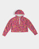 Cherry Pink Pattern Women's Cropped Windbreaker