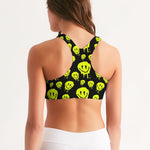 Drippy Melting Smiley Faces Aesthetic Women's Seamless Sports Bra