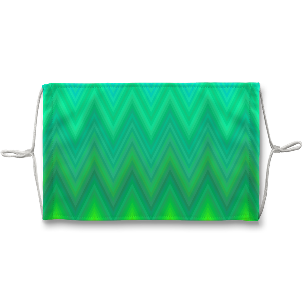 Green Turquoise Chevron Face Mask