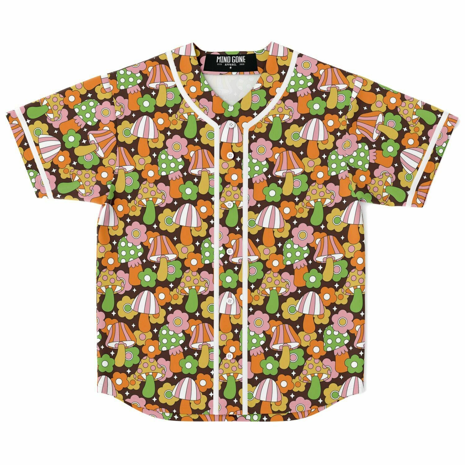 Hippie Mushroom Cottagecore Baseball Jersey