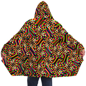 Psychedelic Phosphene Rave Cloak With Hood