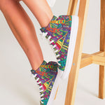 Hippie Rainbow Art Women's Hightop Canvas Shoes