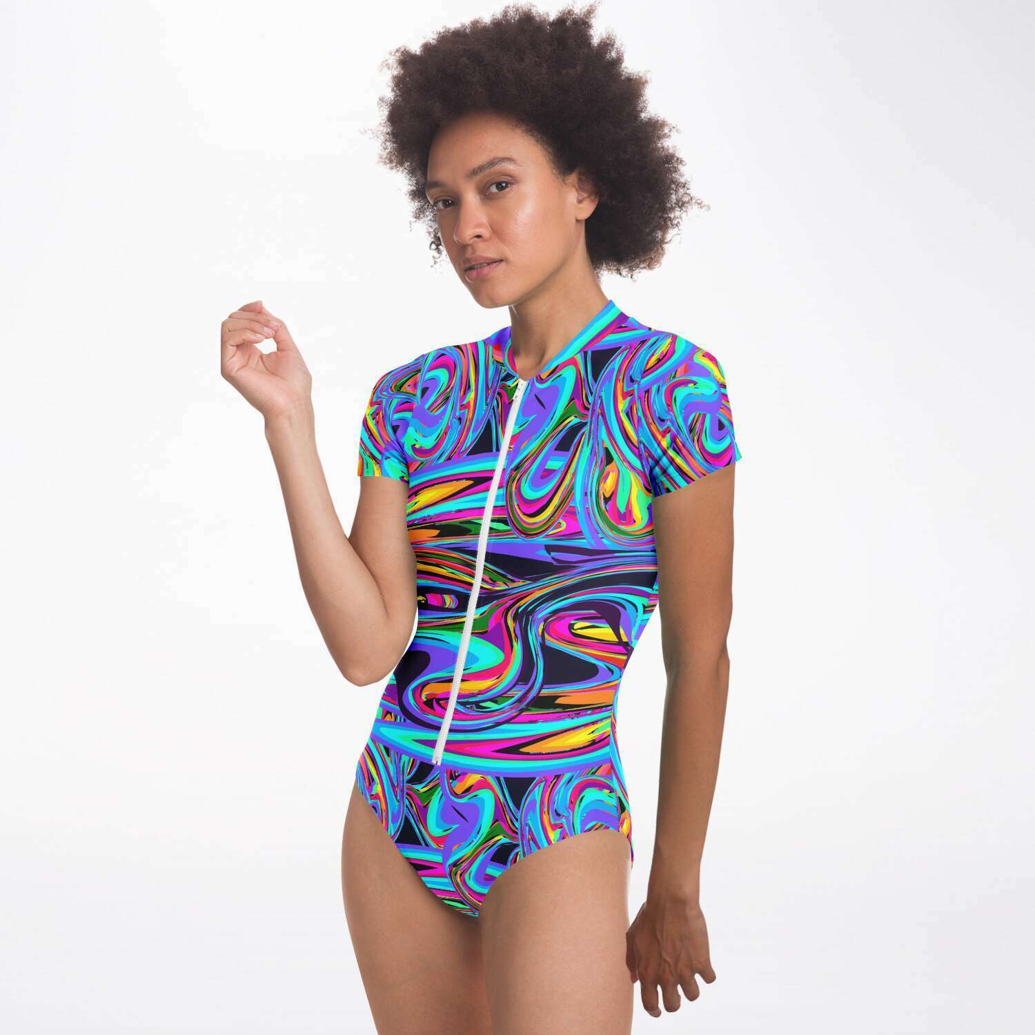 Crazy Electro Trip Short Sleeve Bodysuit