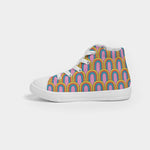 Groovy Summer Rainbows Kids Hightop Canvas Shoes