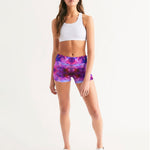 Psychedelic Deep Space Women's Mid-Rise Yoga Shorts