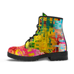 Colorful Pixel Glitch Leather Boots - Mind Gone