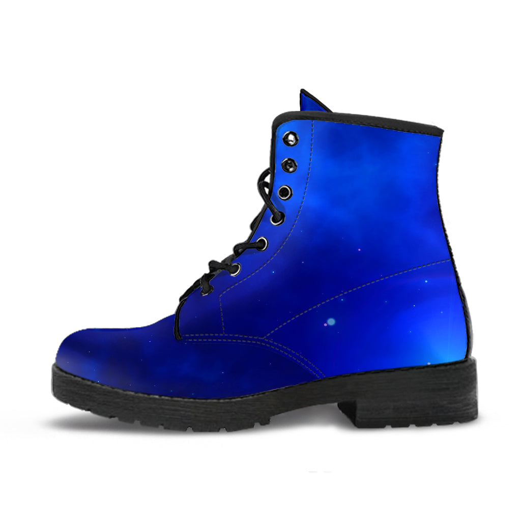 Blue Galaxy Constellation Leather Boots - Mind Gone