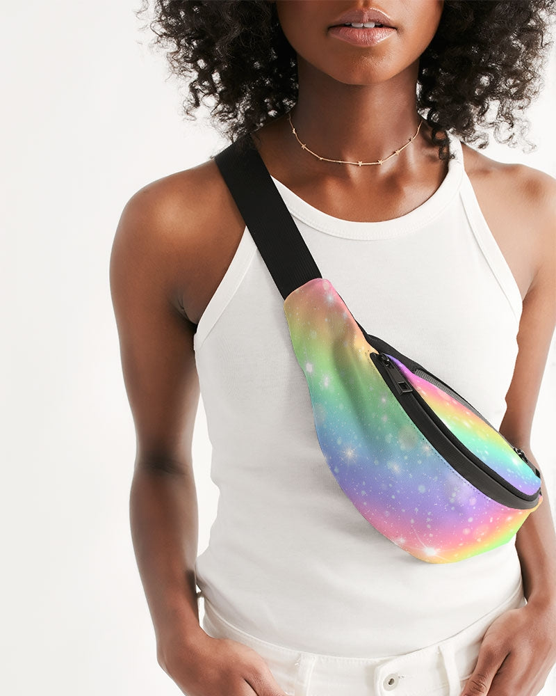 Pastel Rainbow Glitter Crossbody Sling Bag