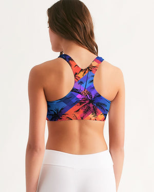 Tropical Sunset Palms Women's Seamless Sports Bra