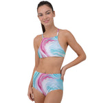 Liquid Unicorn Marble High Waist Tankini Set