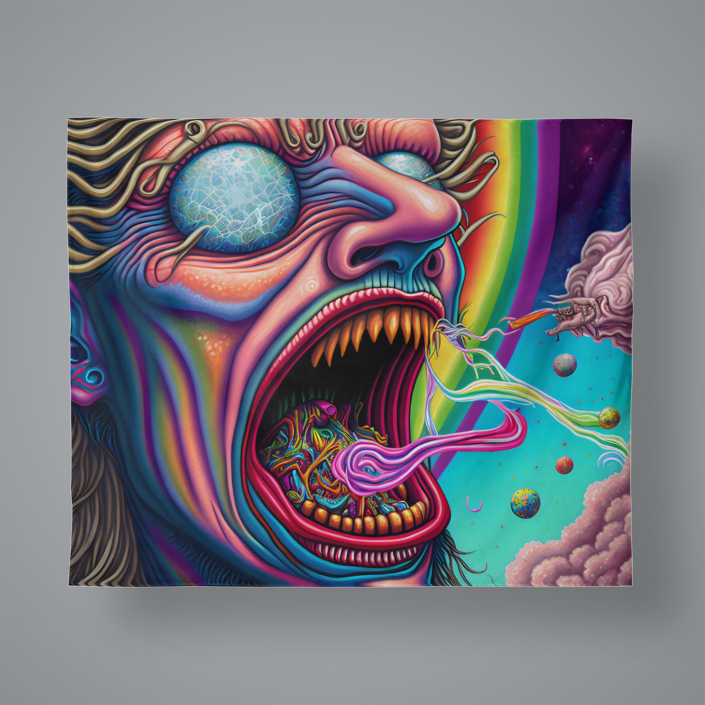 Psychedelic Rainbow Trip Wall Tapestry