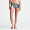 Black White Checkerboard Womens Retro Shorts