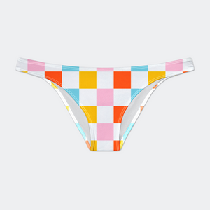 Colorful Checkered Rave Bikini Brief