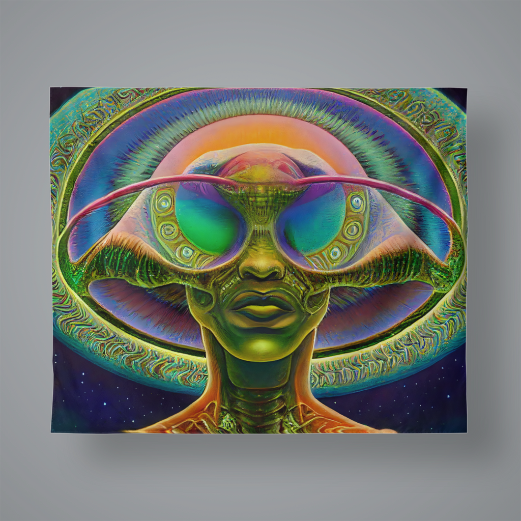 Psychedelic Visionary Alien Wall Tapestry