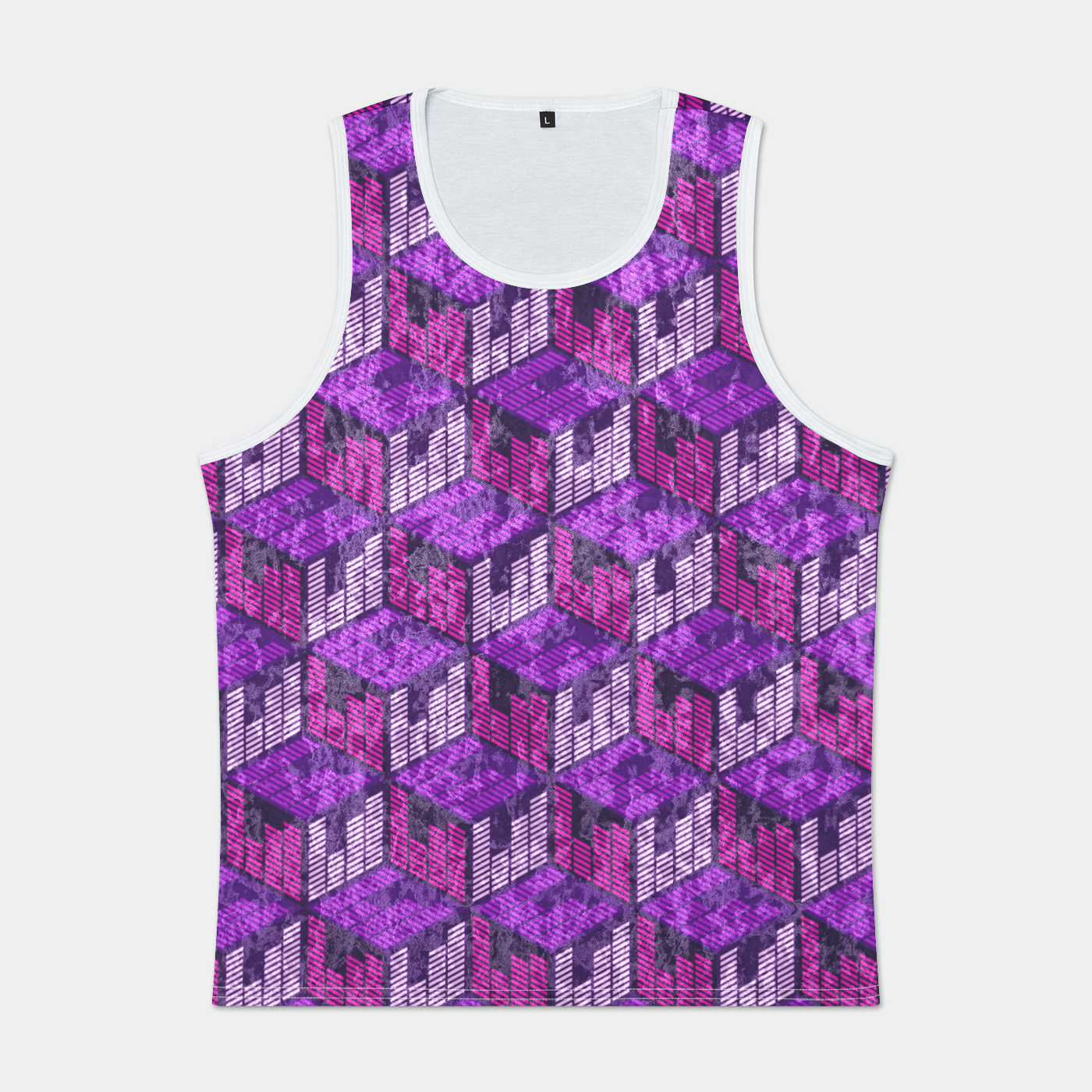 Purple BPM Rave Men's Velvet Tank Top