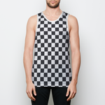 Checkered Rave Mens Binded Tank Top