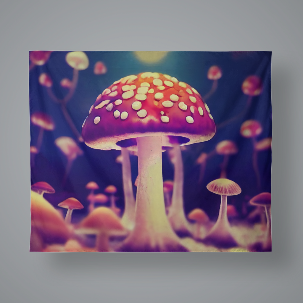 Fantasy Amanita Mushroom Wall Tapestry