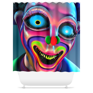 Psycho Clown Crazy Eyes Shower Curtain