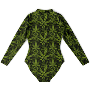 Cannabis Weed Full Sleeve Bodysuit