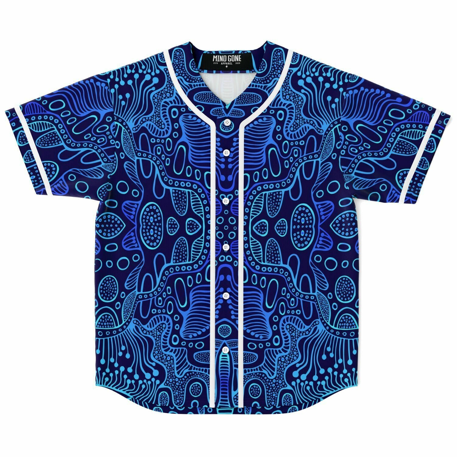 Blue Psychedelic Trance Baseball Jersey