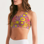 Groovy 60s Floral Women's Seamless Sports Bra