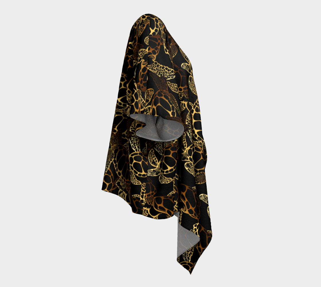 Golden Sea Turtle Kimono Wrap