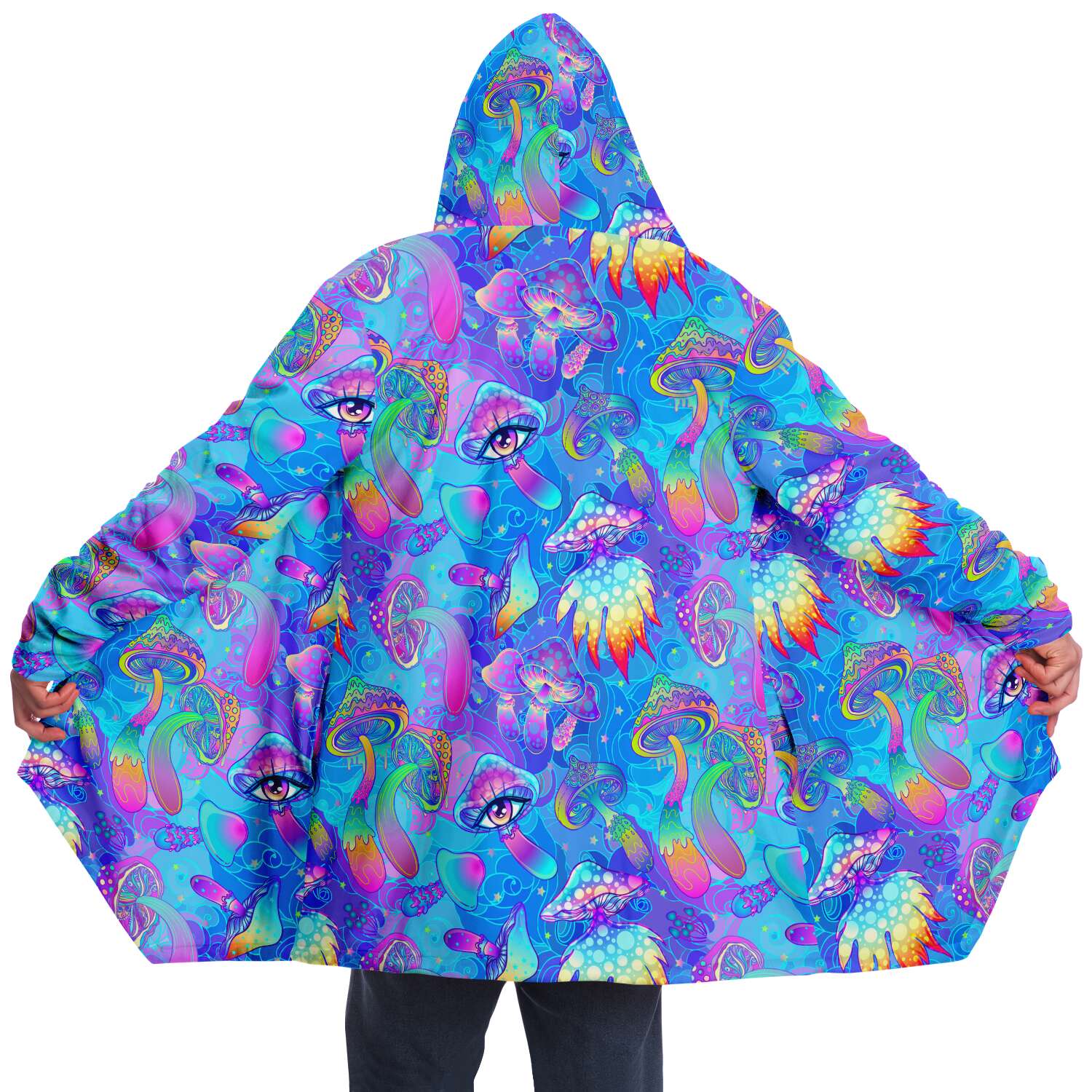 Blue Psychedelic Magic Mushrooms Cloak