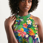 Tropical Floral Women's Halter Dress