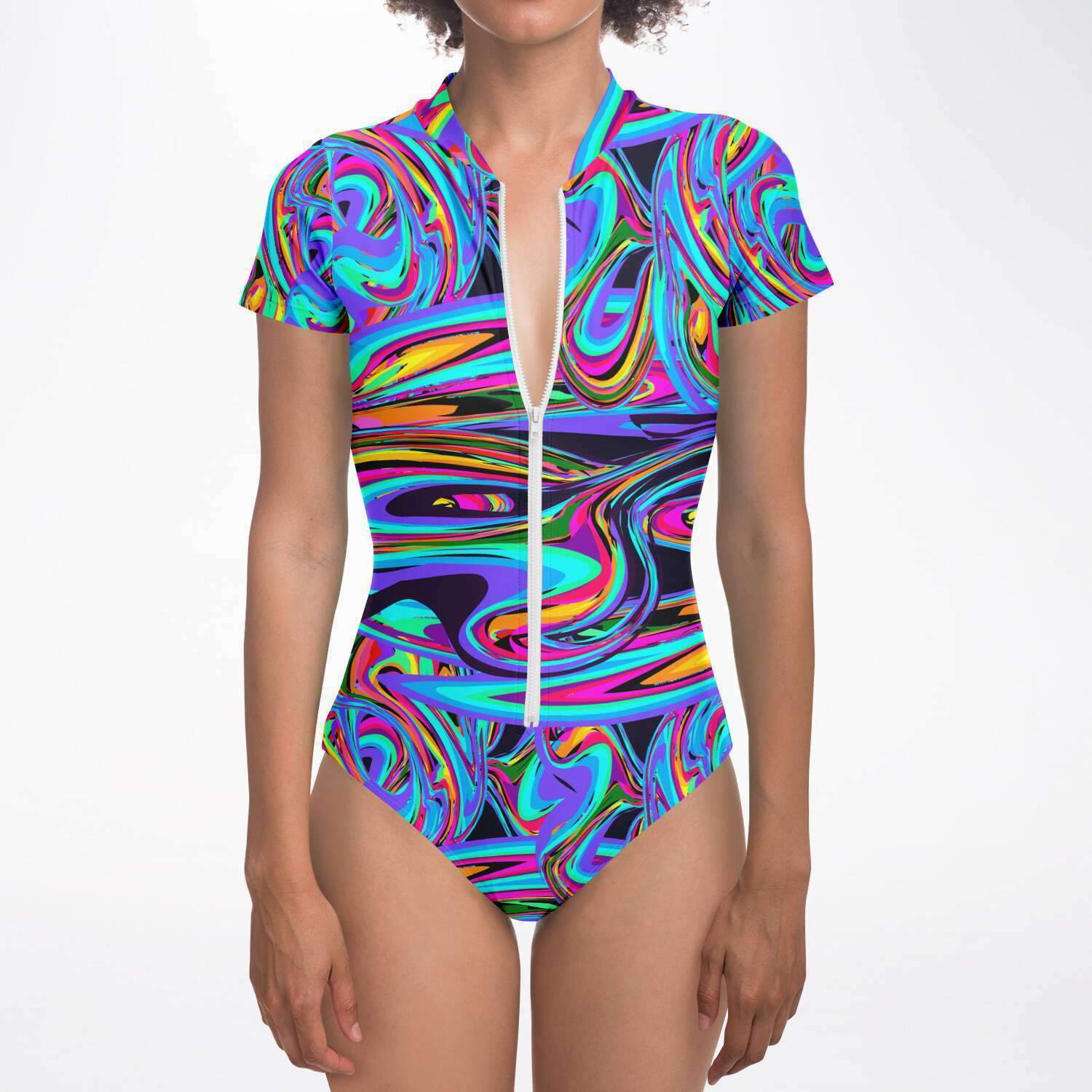 Crazy Electro Trip Short Sleeve Bodysuit