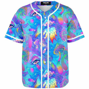 Blue Psychedelic Mushrooms Rave Jersey