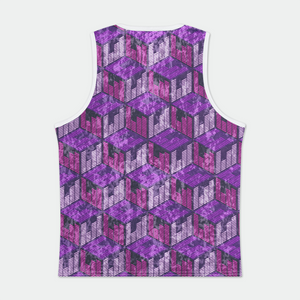 Purple BPM Rave Men's Velvet Tank Top