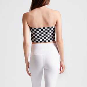 Checkered Black White Tube Top