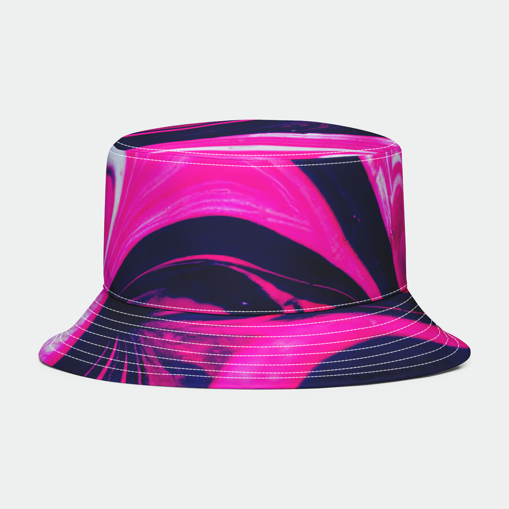 Pink Liquid Marble Flow Bucket Hat