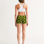 Drippy Melting Smiley Faces Aesthetic Women's Mid-Rise Yoga Shorts