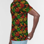 Rasta Ganja Men's Slim Fit Short Sleeve Polo