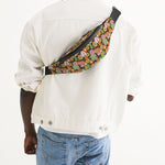 Retro Hippie Mushrooms Crossbody Sling Bag