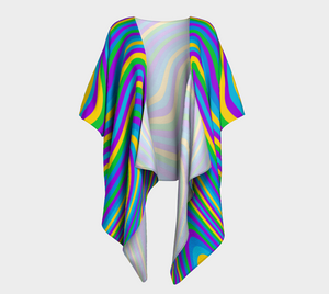 Groovy Vibes Draped Kimono Rave Duster