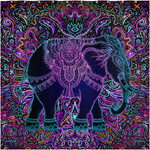 Tribal Elephant Lotus Shower Curtain