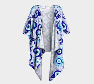 Lucky Evil Eye Draped Kimono