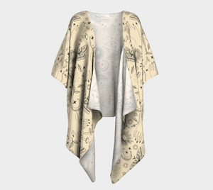 Mystical Magic Elements Draped Kimono