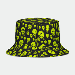 Drippy Melting Smiley Faces Bucket Hat