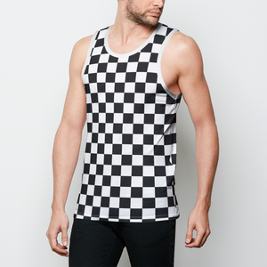 Checkered Rave Mens Binded Tank Top