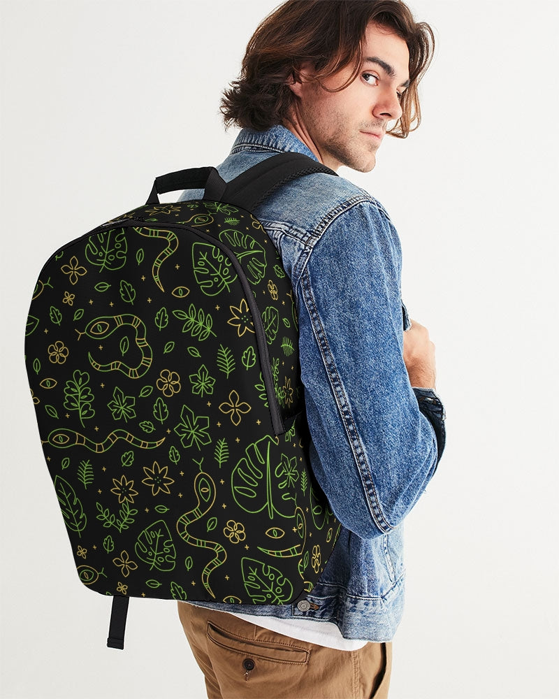 Tropical Jungle Snakes Leaves Large Backpack