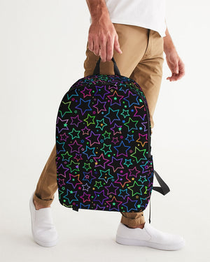 Bright Neon Stars Large Backpack