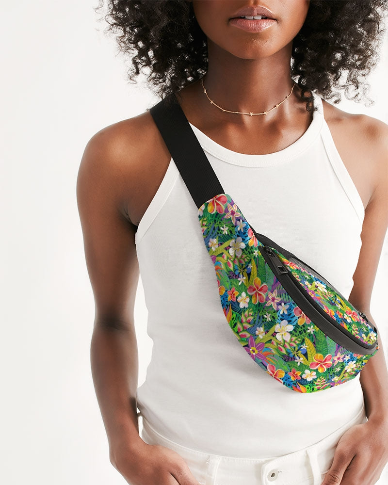 Tropical Floral Crossbody Sling Bag