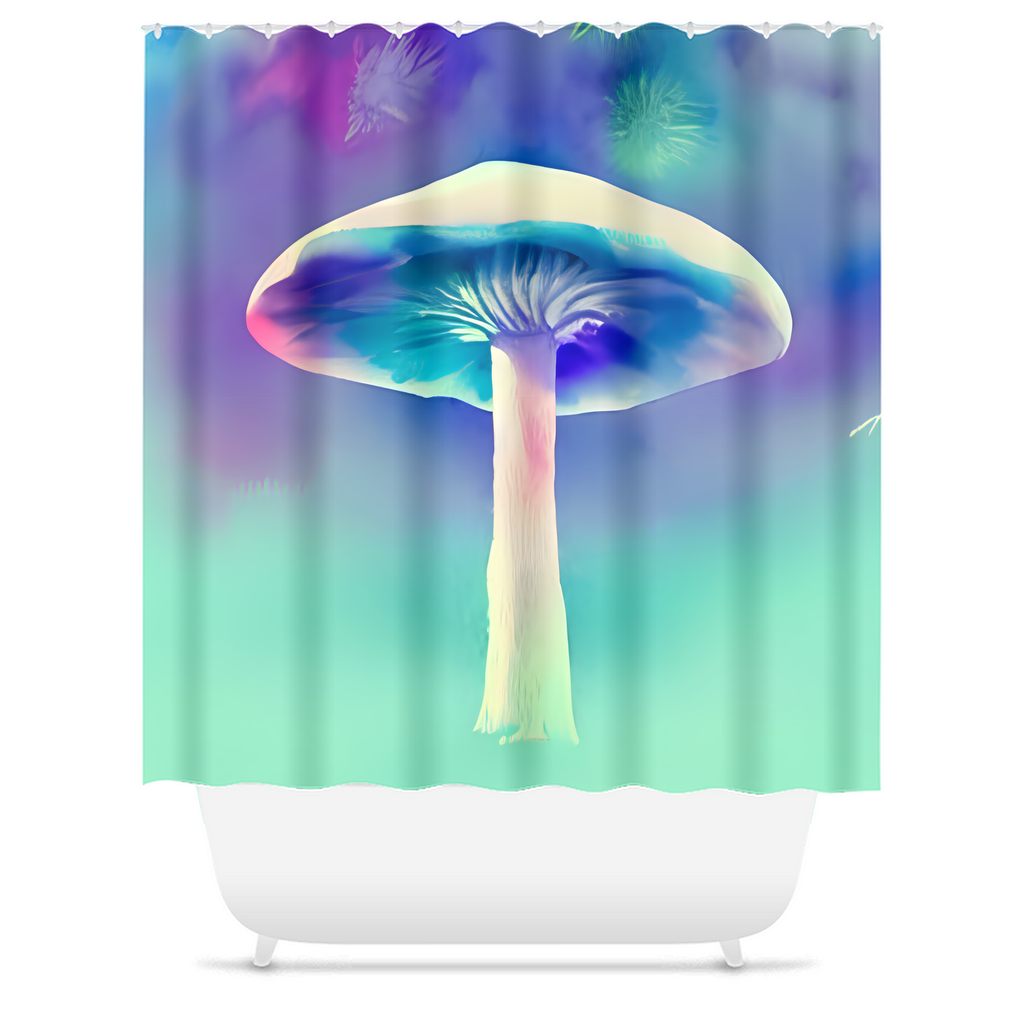 Cute Magical Mushroom Shower Curtain