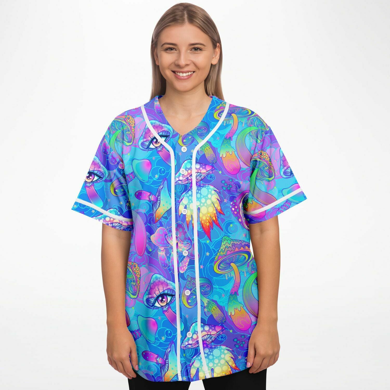 Blue Psychedelic Mushrooms Rave Jersey