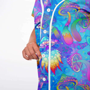 Blue Psychedelic Magic Mushrooms Female Festival Jersey Dress